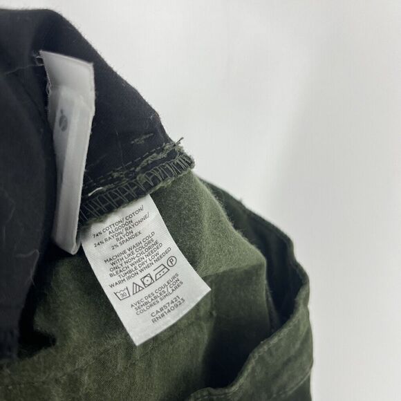 Loft Cargo Pants Size 10/30 Womens Olive Green Utility Zip Ankle Chino Stretch - Picture 7 of 8